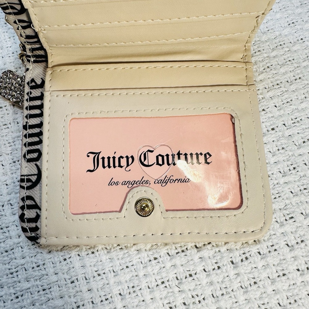 Juicy Couture Pink "Not Your Babe" Small Zip Around Wallet - Logo & Heart Charms - Picture 6 of 11